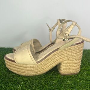 Tory Burch Women Espadrilles Bourbon Beige Shoes Sandals Size 8